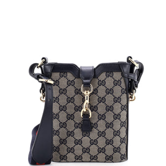 Gucci Bucket Bag GG Canvas with Leather Mini
