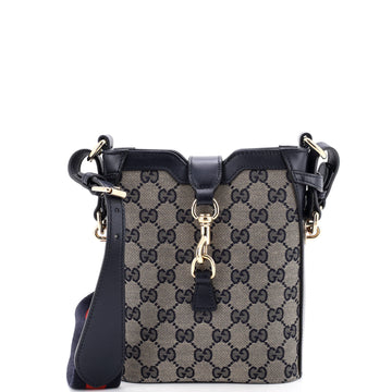 Gucci Bucket Bag GG Canvas with Leather Mini