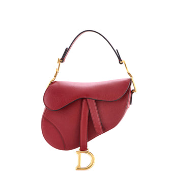 Christian Dior Saddle Handbag Leather Mini