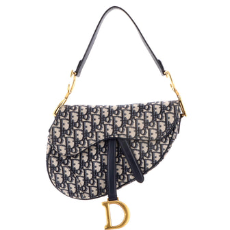 Christian Dior Saddle Handbag Oblique Canvas Medium