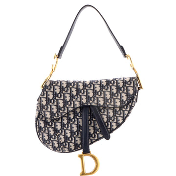 Christian Dior Saddle Handbag Oblique Canvas Medium
