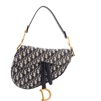 Christian Dior Saddle Handbag Oblique Canvas Medium