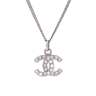 Chanel CC Crystal Logo Necklace Metal