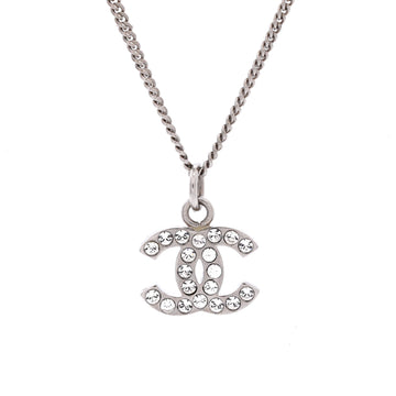 Chanel CC Crystal Logo Necklace Metal
