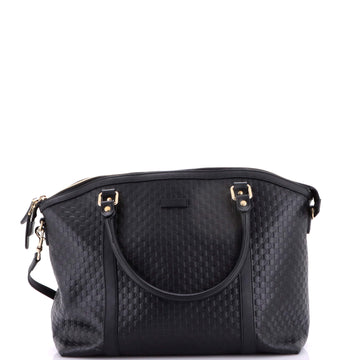 Gucci Britt Convertible Dome Satchel Microguccissima Leather Medium