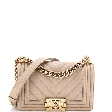 Chanel Boy Flap Bag Chevron Caviar Small
