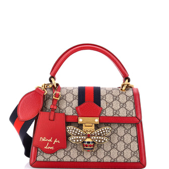 Gucci Queen Margaret Top Handle Bag GG Coated Canvas with Leather Small