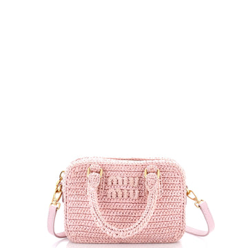 Miu Miu Arcadie Top Handle Bag Crochet Raffia Small