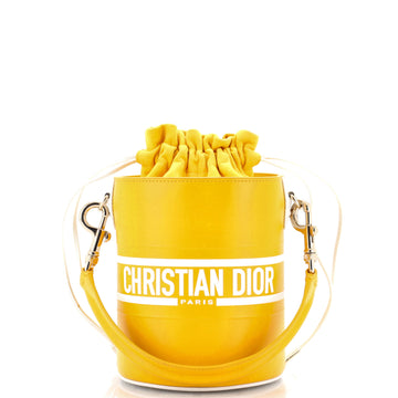 Christian Dior Vibe Drawstring Bucket Bag Leather Small