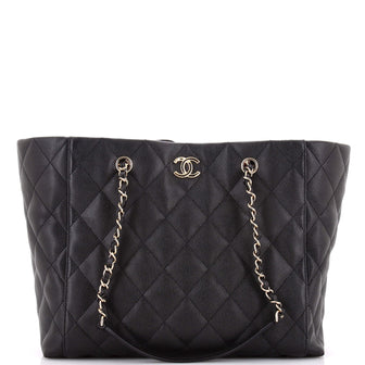 Chanel CC Chain Shopping Tote Quilted Caviar Large