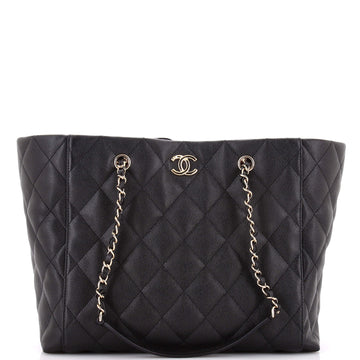 Chanel CC Chain Shopping Tote Quilted Caviar Large