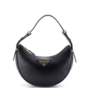 Prada Arque Half Moon Hobo Leather Small