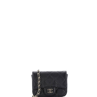 Chanel Classic Flap Chain Belt Bag Quilted Caviar Mini
