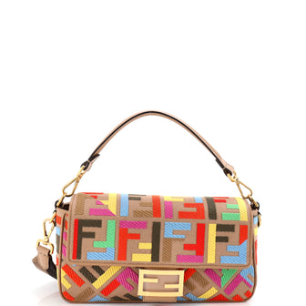 Fendi Baguette NM Bag Zucca Embroidered Canvas Medium