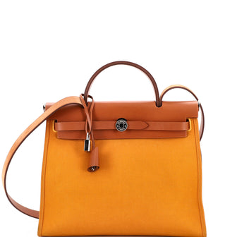 Hermes Herbag Zip Leather and Toile 31