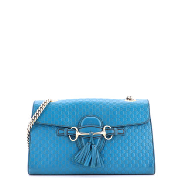 Gucci Emily Chain Flap Bag Microguccissima Leather Medium