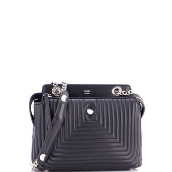 Fendi DotCom Click Shoulder Bag Quilted Leather Small