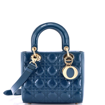 Christian Dior Lady Dior Bag Cannage Quilt Patent Small