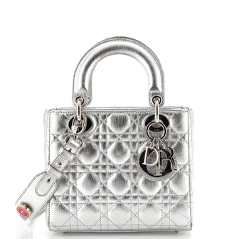 Christian Dior My ABCDior Lady Dior Bag Metallic Cannage Quilt Leather