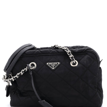Prada Chain Shoulder Bag Quilted Tessuto Medium