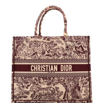 Christian Dior Book Tote Embroidered Canvas Large