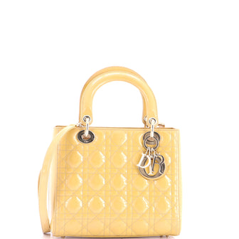 Christian Dior Lady Dior Bag Cannage Quilt Patent Medium