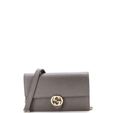 Gucci Interlocking Wallet on Chain Leather