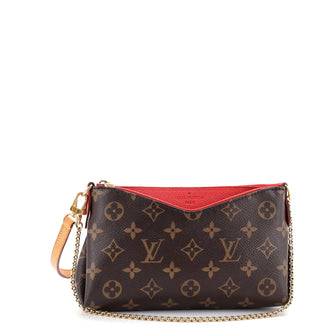 Louis Vuitton Pallas Clutch Monogram Canvas with Leather