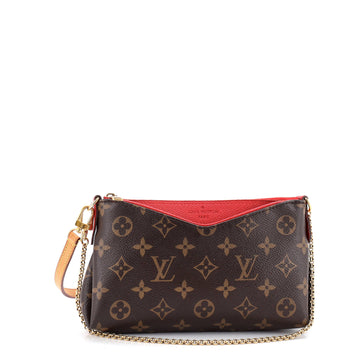 Louis Vuitton Pallas Clutch Monogram Canvas with Leather