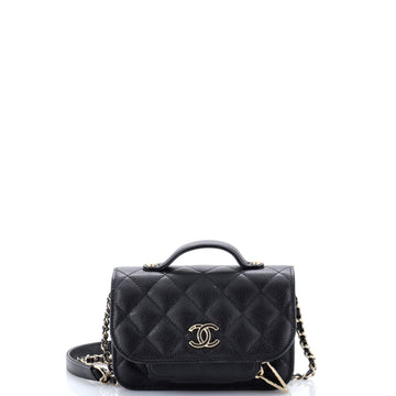 Chanel Business Affinity Flap Clutch with Chain Quilted Caviar