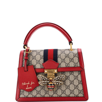Gucci Queen Margaret Top Handle Bag GG Coated Canvas with Leather Small