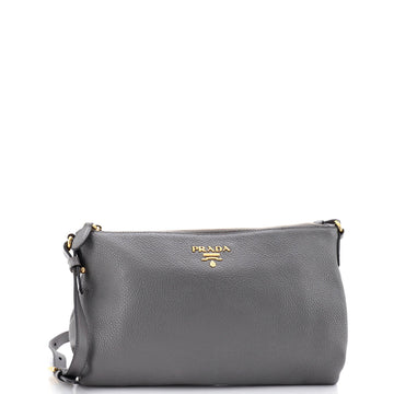 Prada Flat Zip Crossbody Bag Vitello Daino Mini