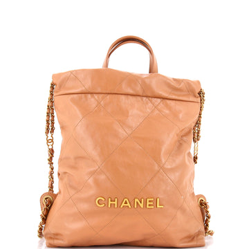 Chanel 22 Chain Backpack Quilted Calfskin Medium