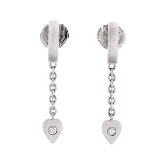 Cartier Mon Amour Heart Drop Earrings 18K White Gold with Diamonds