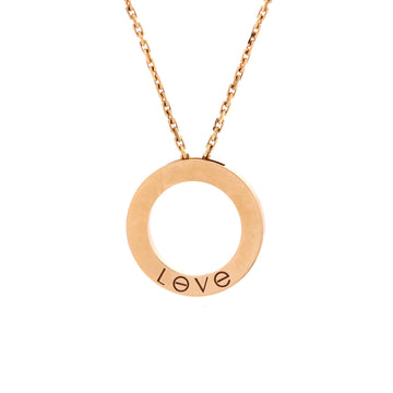 Cartier 3 Diamonds Love Pendant Necklace 18K Rose Gold and Diamonds