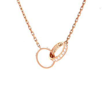 Cartier Love Interlocking Necklace 18K Rose Gold with Diamonds