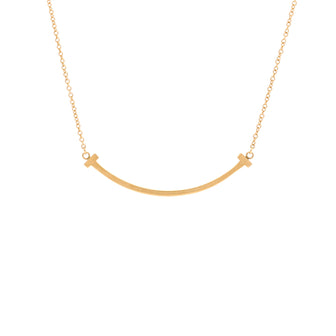 Tiffany & Co. T Smile Pendant Necklace 18K Yellow Gold Small