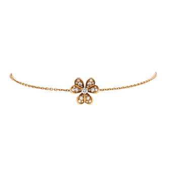 Van Cleef & Arpels Frivole Bracelet 18K Yellow Gold and Pave Diamonds Mini