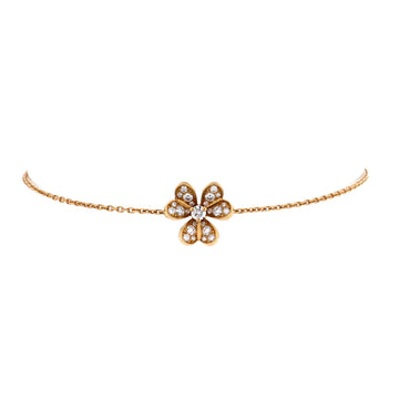 Van Cleef & Arpels Frivole Bracelet 18K Yellow Gold and Pave Diamonds Mini