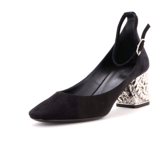 Hermes Women's Glam Heeled Mary Janes Suede