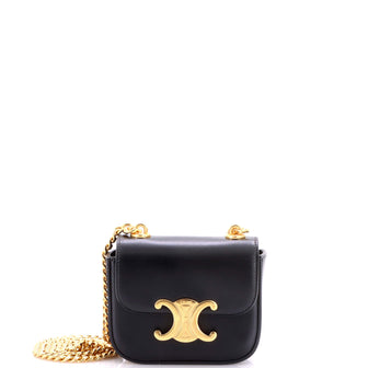 Celine Claude Chain Shoulder Bag Leather Mini