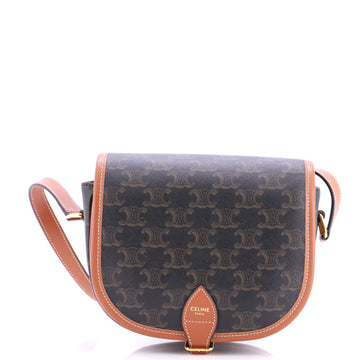 Celine Folco Bag Triomphe Coated Canvas Medium
