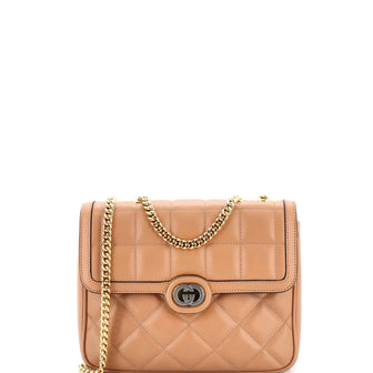 Gucci Deco Chain Flap Bag Mixed Matelasse Leather Small