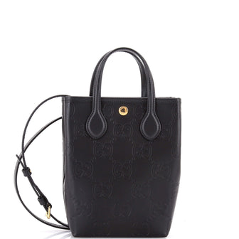 Gucci Vertical Tote GG Embossed Leather Mini