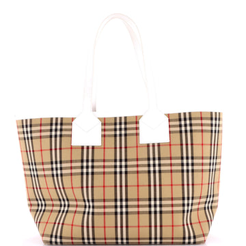 Burberry London Tote Vintage Check Canvas Large