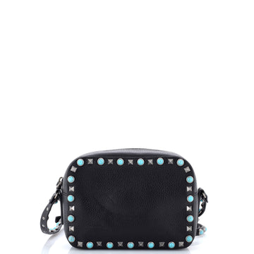 Valentino Garavani Rolling Rockstud Camera Crossbody Bag Leather with Cabochons