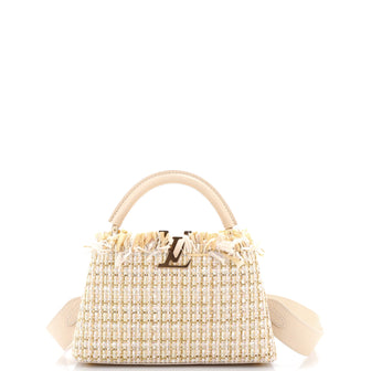 Louis Vuitton Capucines Bag Raffia Tweed BB