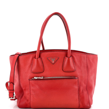 Prada Front Pocket Wing Convertible Tote Vitello Daino