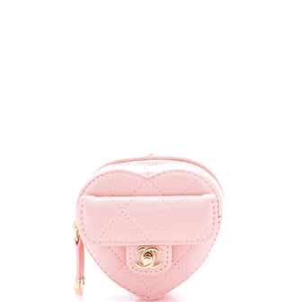 Chanel Heart Bag Charm Quilted Lambskin