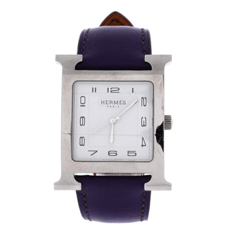 Hermes Heure H Quartz Watch Stainless Steel and Leather 30